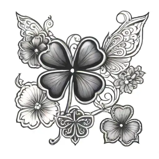 Chest Tattoo Four Leaf Clover