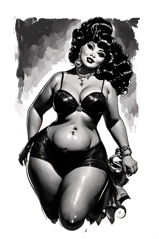 Fat Black Pinup Girl