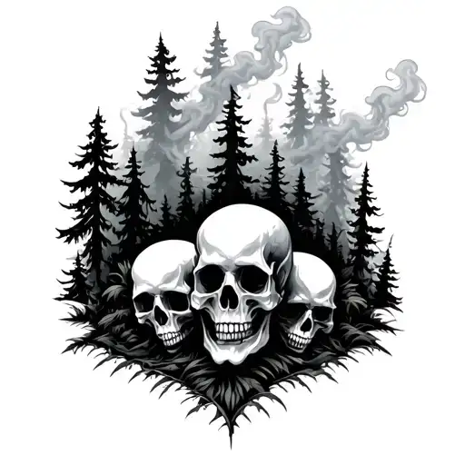 Smoke Skulls Forest Scene