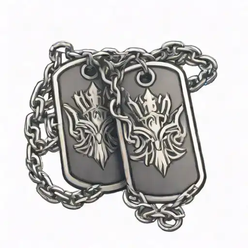 Dog Tags Attached To Chain