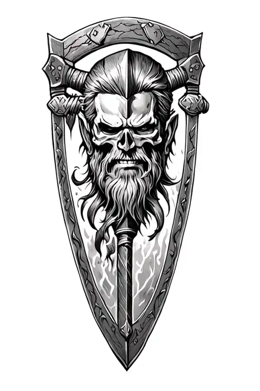 Viking Valhalla Death Strength Warrior Gunner Thor Hammer