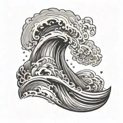 Wave Lettering Written As A Wave