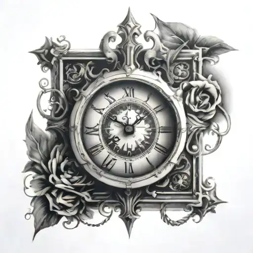 Cross And Clock Embedded