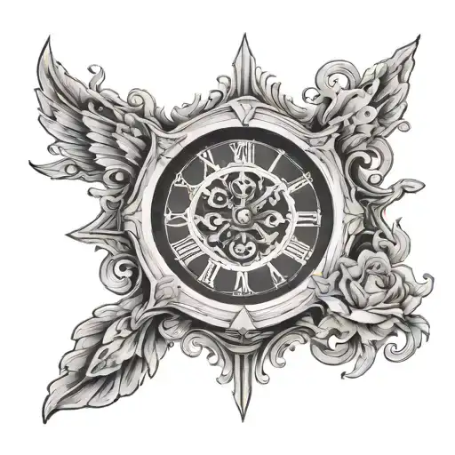 Cross And Clock Embedded