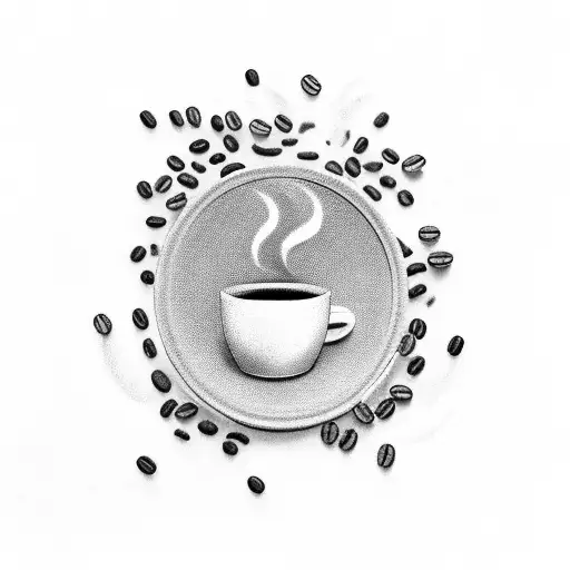 A Vintage Car Dashboard With Coffee Beans Scattered On It