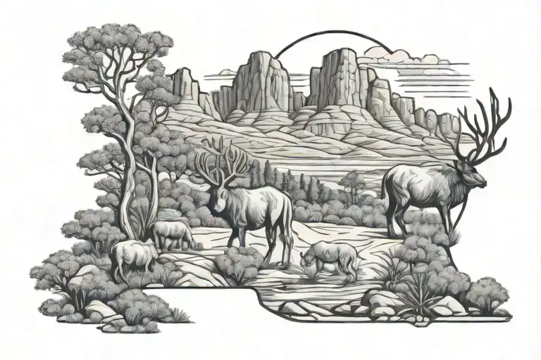 New Mexico Wild Life In Landscape