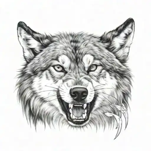 Realistic Wolf Snarling