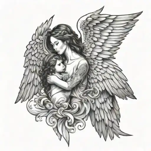 Mother Daughter Angel Wings