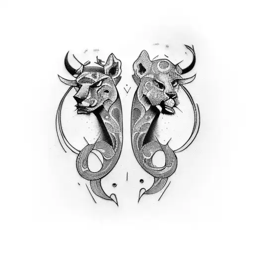 Couples Tattoo Masculine Leo Feminine Aries