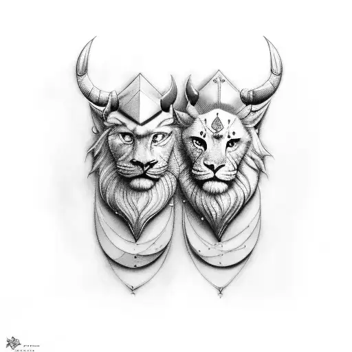 Masculine Leo And A Feminine Aries Symbolizing Affection