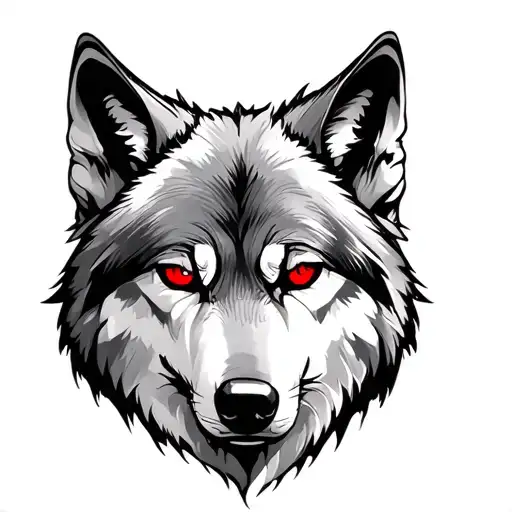 Wolf With Red Eyes