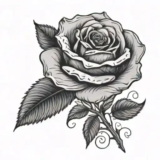 Rose And Heartbeat Line