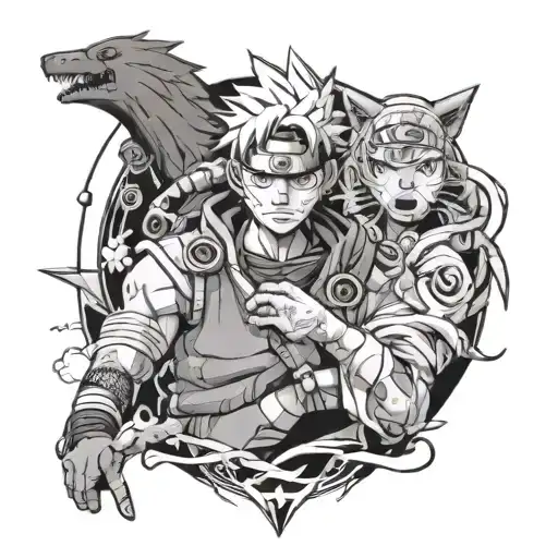 Create An Image Best Designs For Best Friend Tattoo With Naruto Reference Sketch