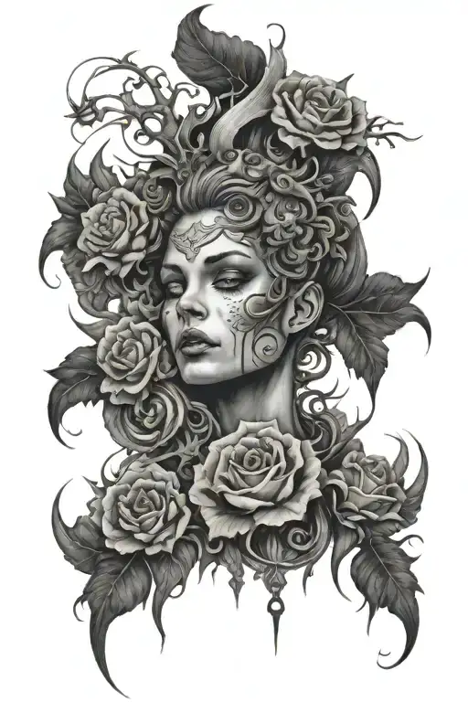 Dark Aestethic Dark Fantasy Clean Tatoo Design