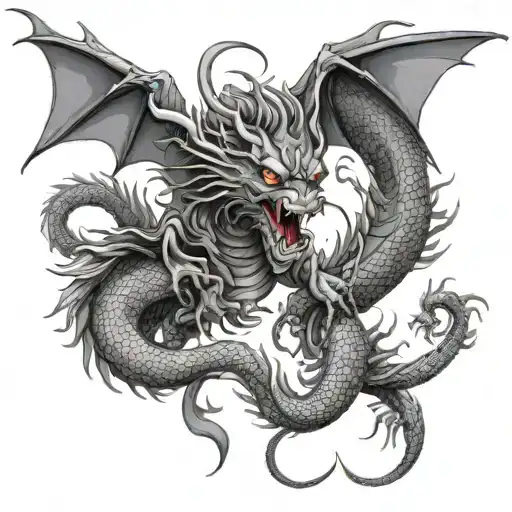 Chinese Dragon Fighting Grim Reaper