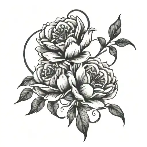 June And August Birth Flower Intertwined