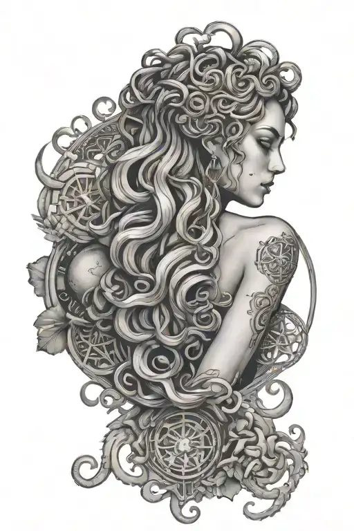 Medusa And Moon Phases Back