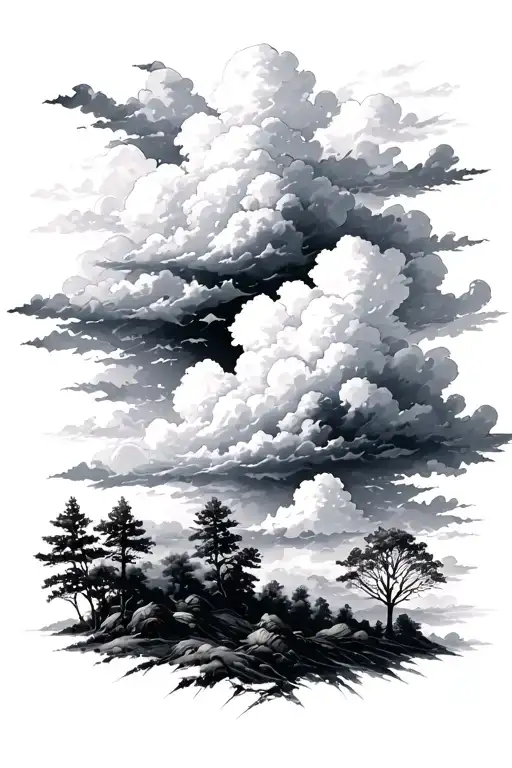 Nature Godly Background With Clouds