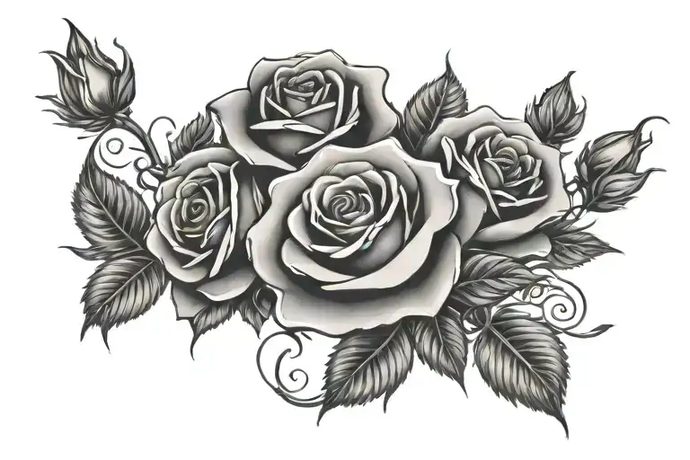 Name Christian With Roses Intertwined