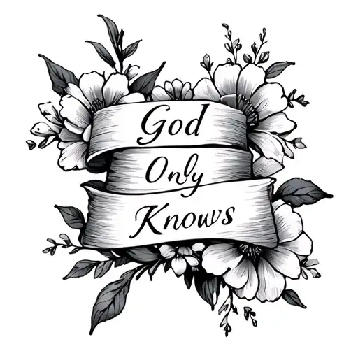 Small Dainty Cross With Flowers Wrapped And Words God Only Knows