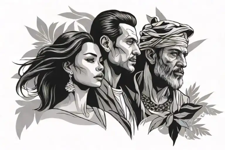 Filipina Girl And Lebanese Man Abstract Representation