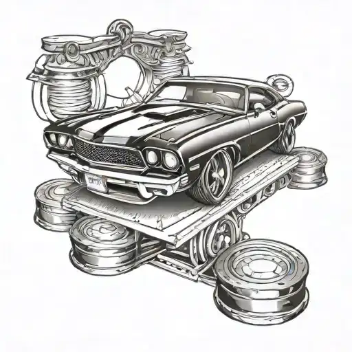 A Legal Scale Balanced On A Muscle Car