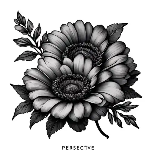 Flowers With A Horizontal Line Through Them That Says Perspective In The Middle