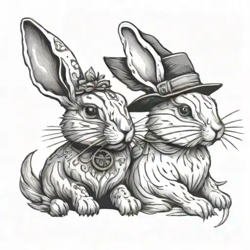 Two Bunnies With Witchy Vibe