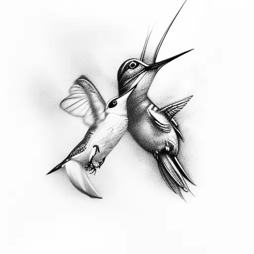 Baby Humming Bird And Baby Feet And Time Clock