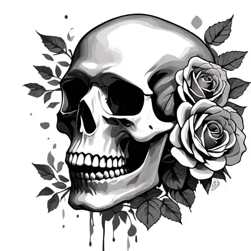 Skull With Roses