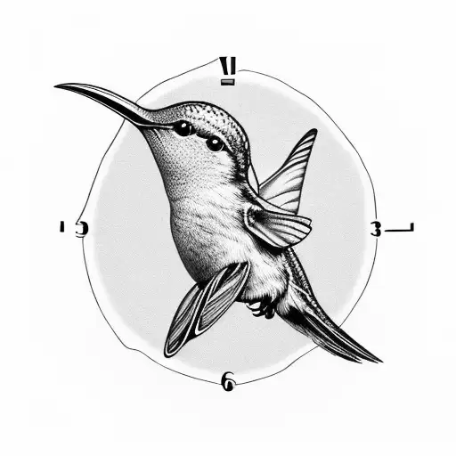 Baby Humming Bird And Baby Foot Print And Time Clock