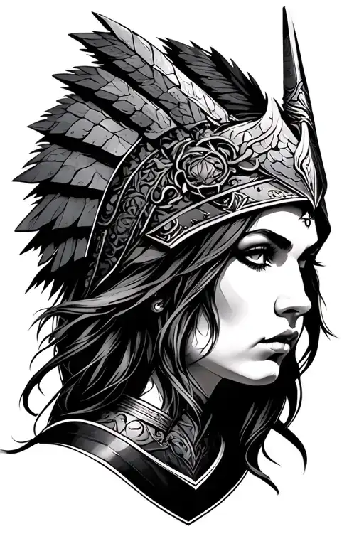 Valkyrie Warrior Woman Head