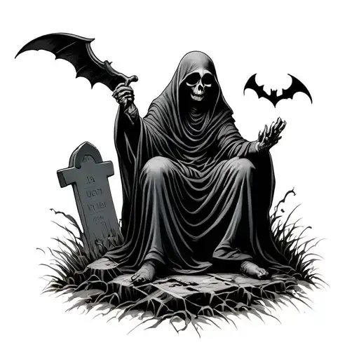 Graveyard With Grim Reaper