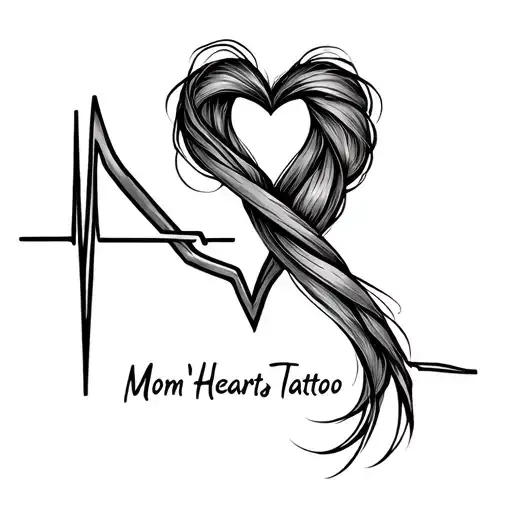 Mom's Heartbeat Line Intertwined