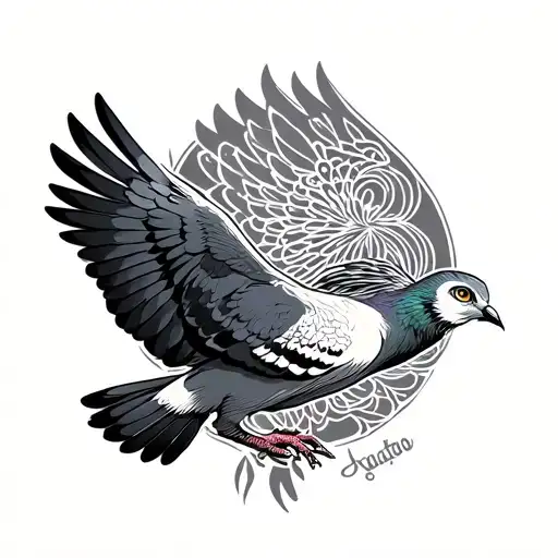 A Pigeon And An Owl Flying