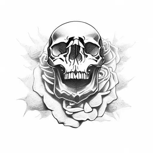 Skull Roses And Smoke