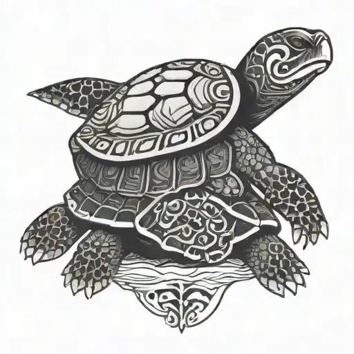 Polynesian Turtle With The Ying Yang