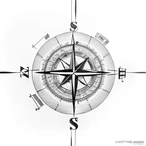 A Compass With Bread Slices As The Cardinal Directions And Bones As The Needle