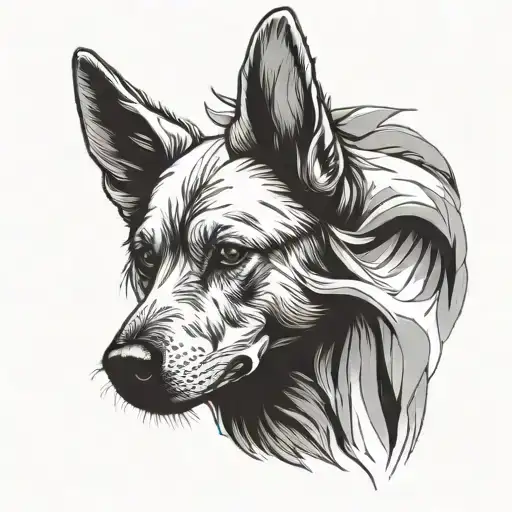 Dog Ears And A Nose With No Face And A Small Heart At The Bottom