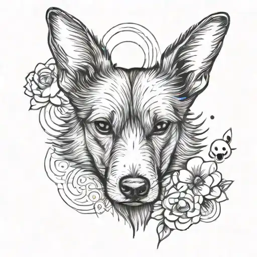 Tiny Dog Ears And A Nose With No Face And A Small Heart At The Bottom