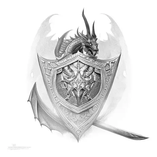 A Warrior Holding A Shield Adorned With Dragon Scales