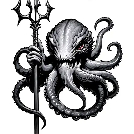 Kraken Holding A Trident