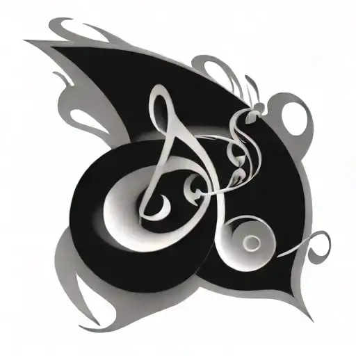 Flowing Spiral With Music Notes Swirling Into It