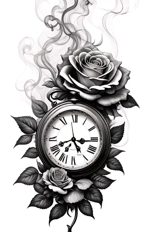 Clock Smoke Roses
