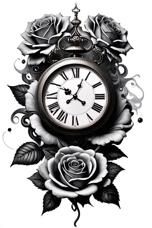 Clock Smoke Roses Wrapped