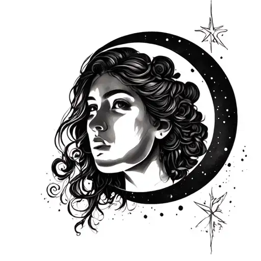 Moon With Woman's Face