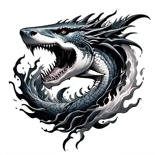 Water Shark And Fire Dragon