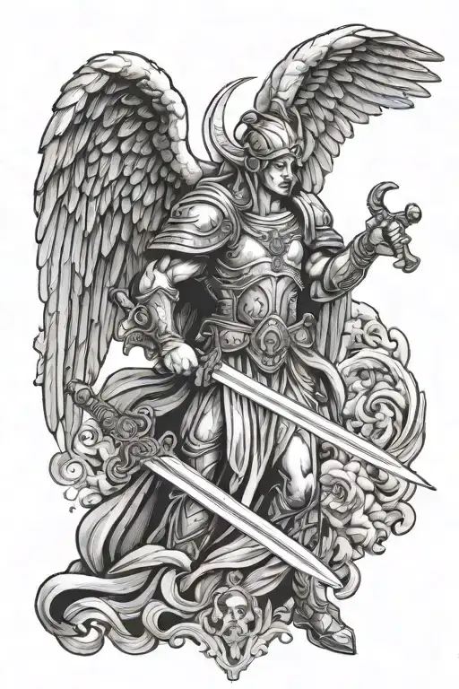 Evil Guardian Angel With A Sword