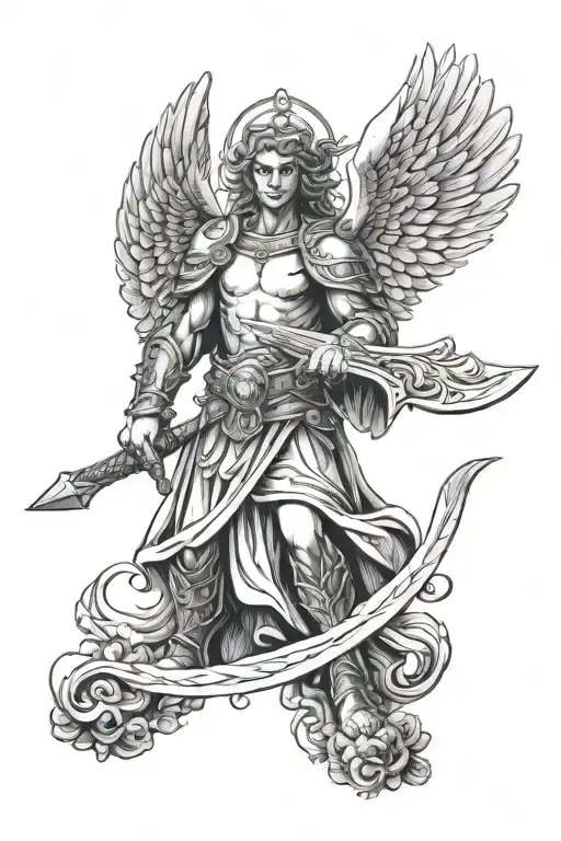 Evil Guardian Angel With A Sword