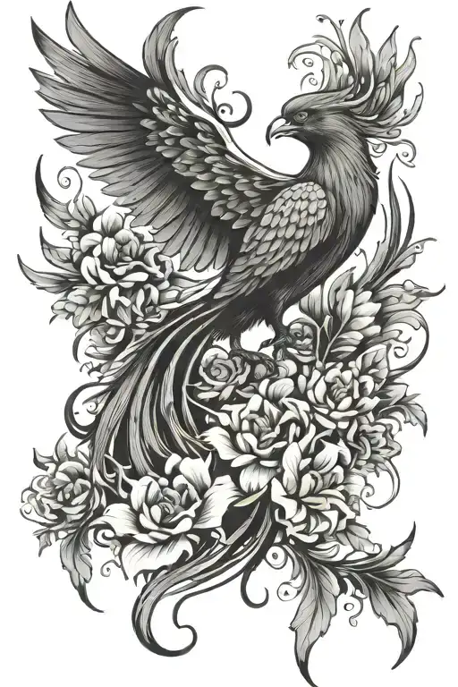 Phoenix With Flowers